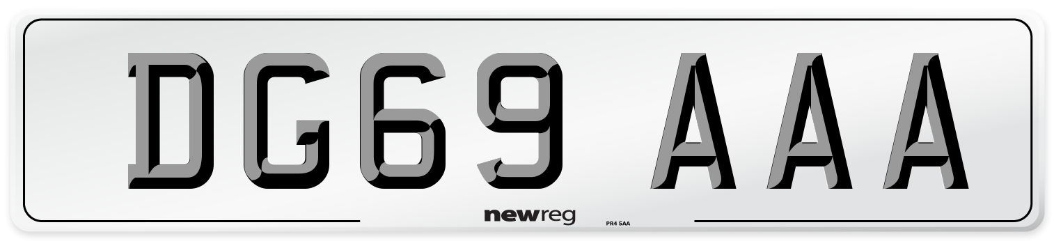 DG69 AAA Number Plate from New Reg